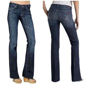 For All Mankind A Pocket Jeans White A Embroidered Back Pockets Women’s Size 31